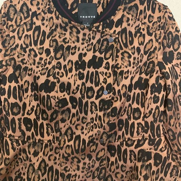 Trouve Leopard Print Peplum Jacket Small - Picture 2 of 7